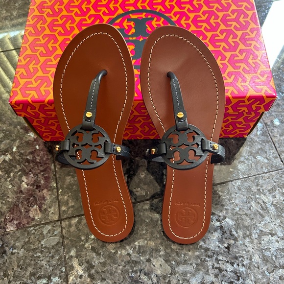 Tory Burch Shoes - Tory Burch Sandals with Black Logo